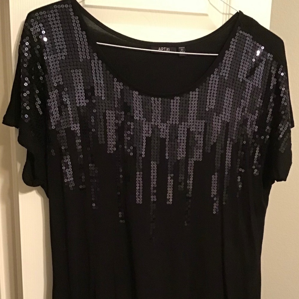Apt 9 Sequined Tee 0X (Fits 16-18) - Picture 1 of 3